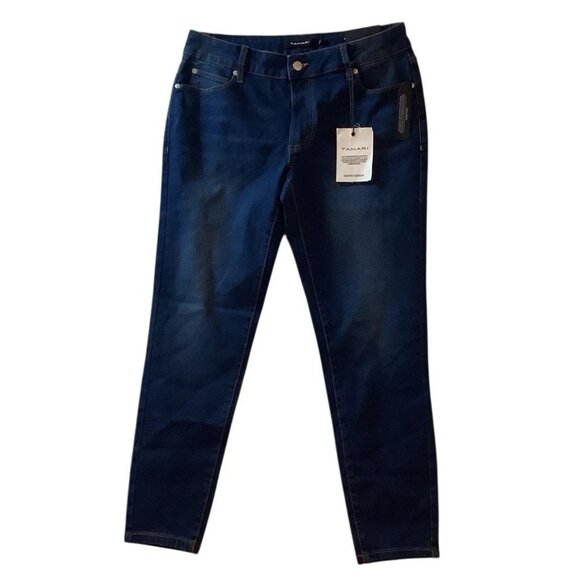 Tahari Kelly Jeans Rayon Denim Mid Rise Skinny Womens Size 12/31 - Picture 1 of 11